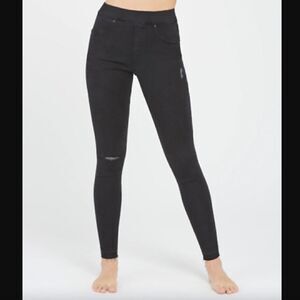 Spanx Black Distressed Skinny Jeans size M